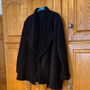 Cuddl Duds Black Open Front Jacket